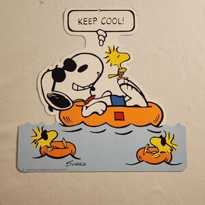 1971 Peanuts Snoopy Keep Cool Die Cut Wall Decoration